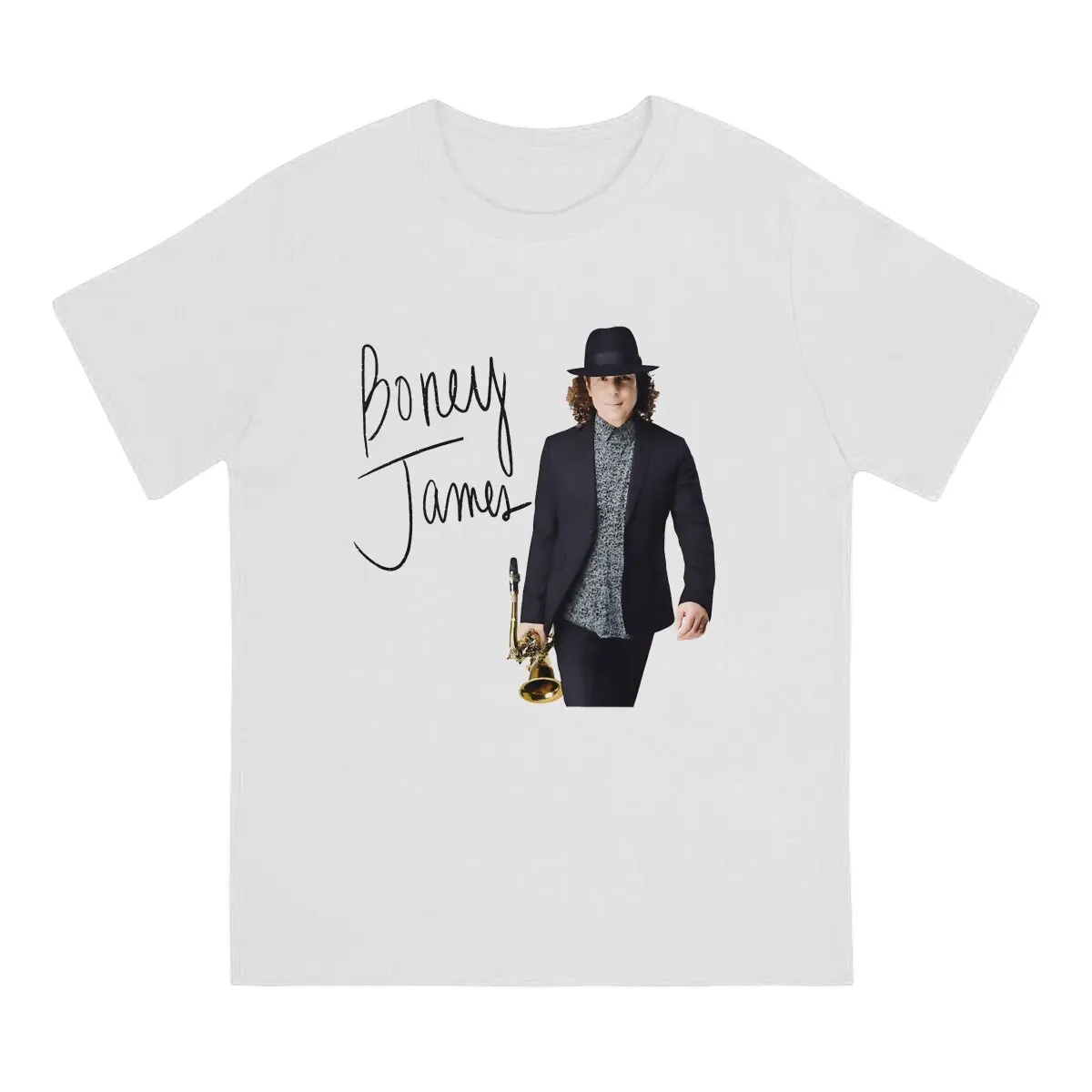 The Honestly Tour T Shirts Men's  100% Cotton Fun T-Shirt O Neck Boney James Saxophonist Tees Short Sleeve Clothes Summer