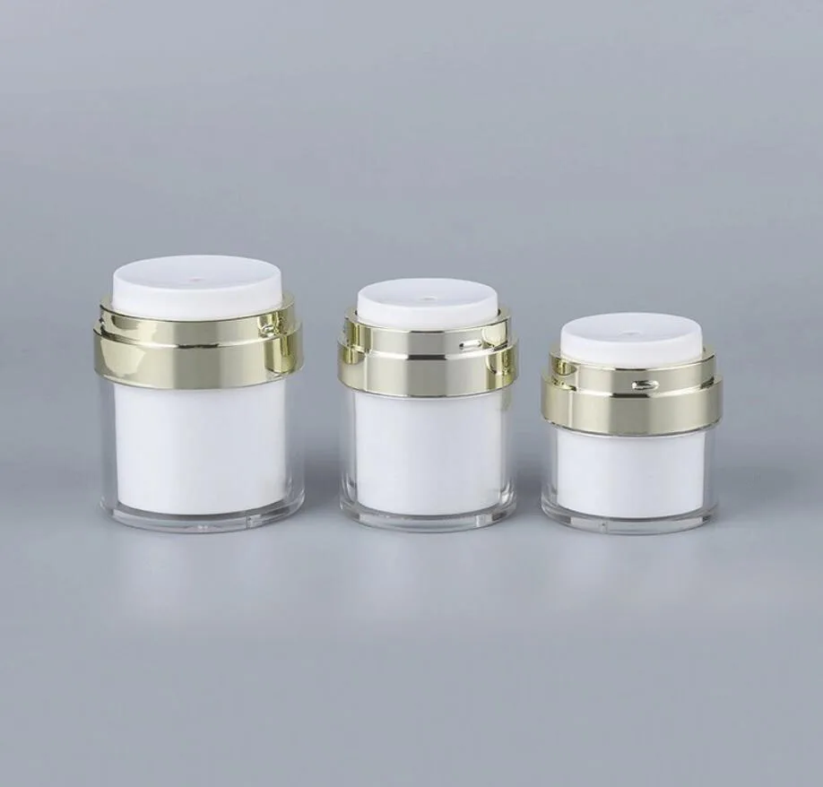 50g white plastic acrylic jar pot tin bottle gold rim essence moisture cream gel foundation lotion toner skin cosmetic packing