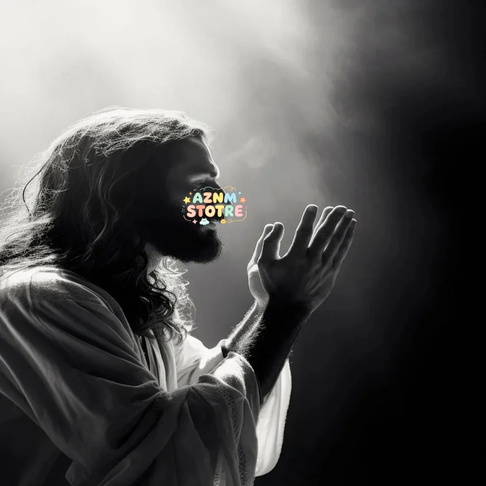 Black and White Jesus Faith Cross on Hill Poster Print Canvas Painting Modern Religious Wall Art Picture for Room Home Decor