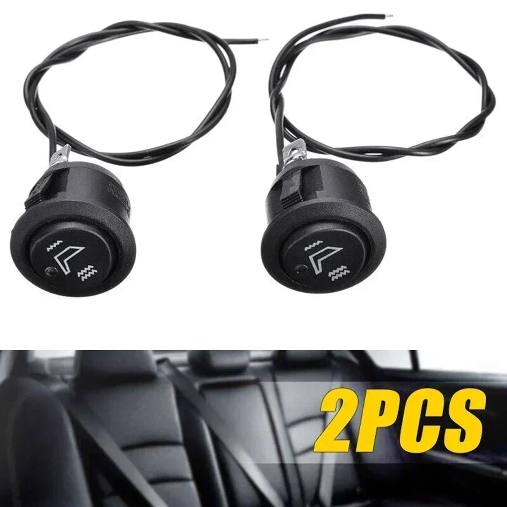 2Pcs Car Seats Heater Switch 3Pin T 85 Round Heated Rocker Hi/Low Off Control 12V For All Cars SUV, Truck, RV, Boats, Motorcycle