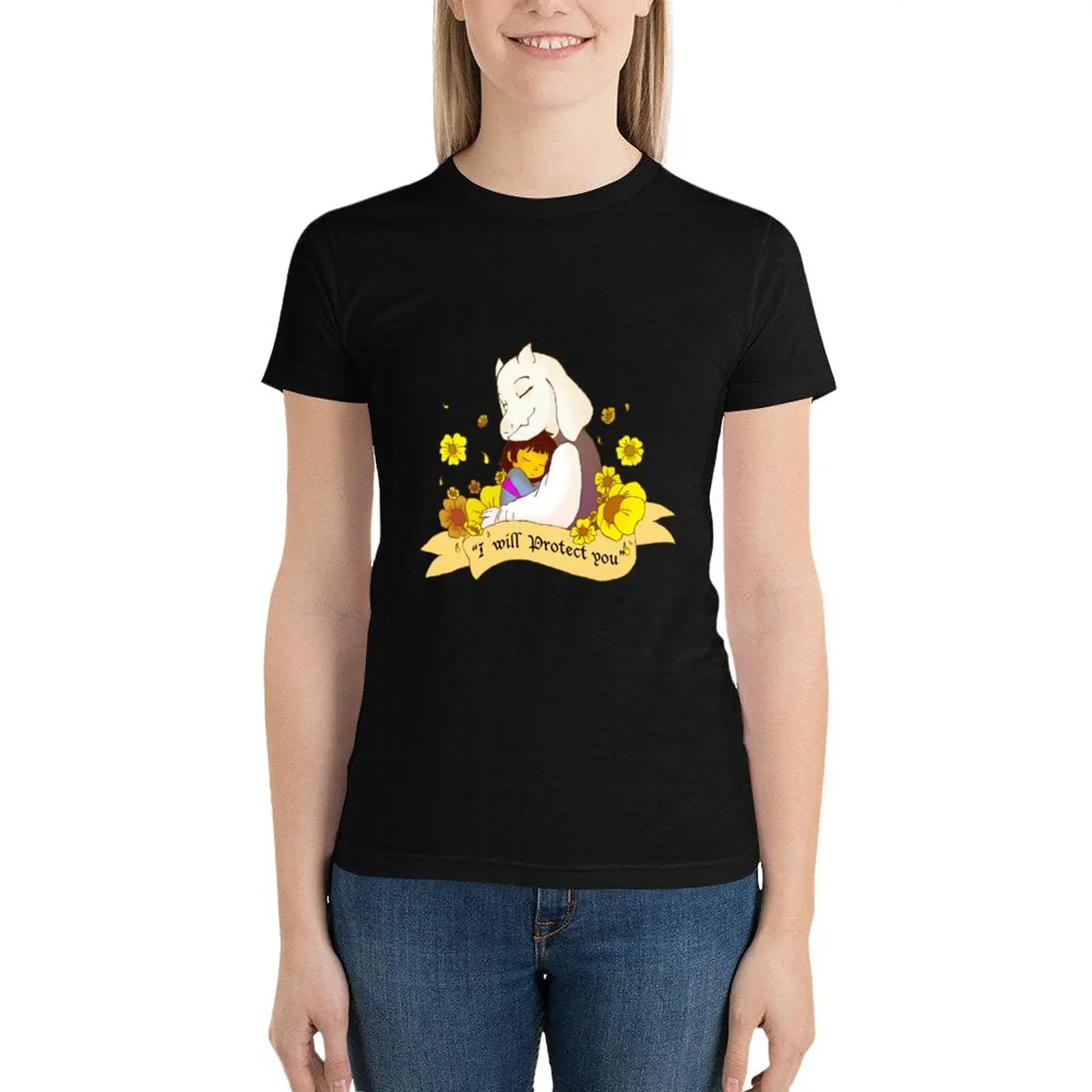 Toriel And Frisk T-Shirt graphics vintage clothes new edition t shirts for Women