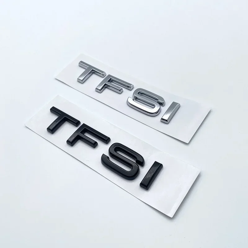 3D Chrome Glossy Black ABS TDI TFSI Car Rear Emblem Sticker for Audi A1 A3 A4 A5 A6 A6L A7 A8 S3 S6 Q3 Q5 Q7 TT S RS