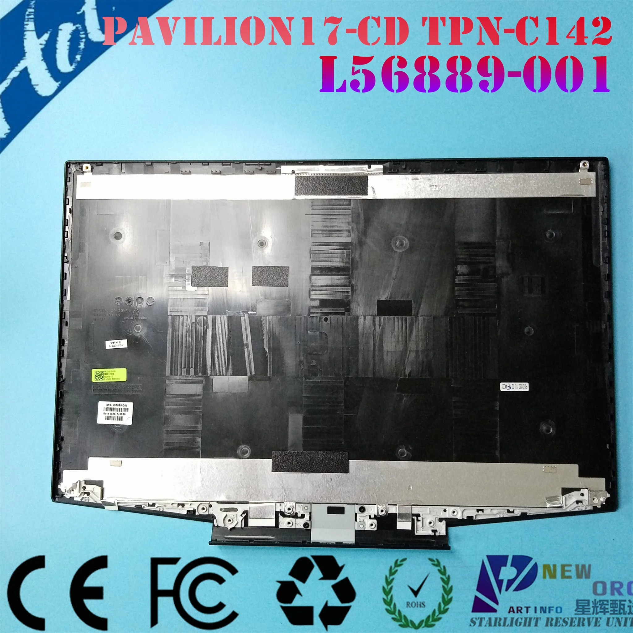 Imagem -02 - Org Laptop Lcd Tampa Traseira Tampa Traseira para hp Pavilion 17-cd Tpn-c142 Series Logotipo Verde L56889001 Novo