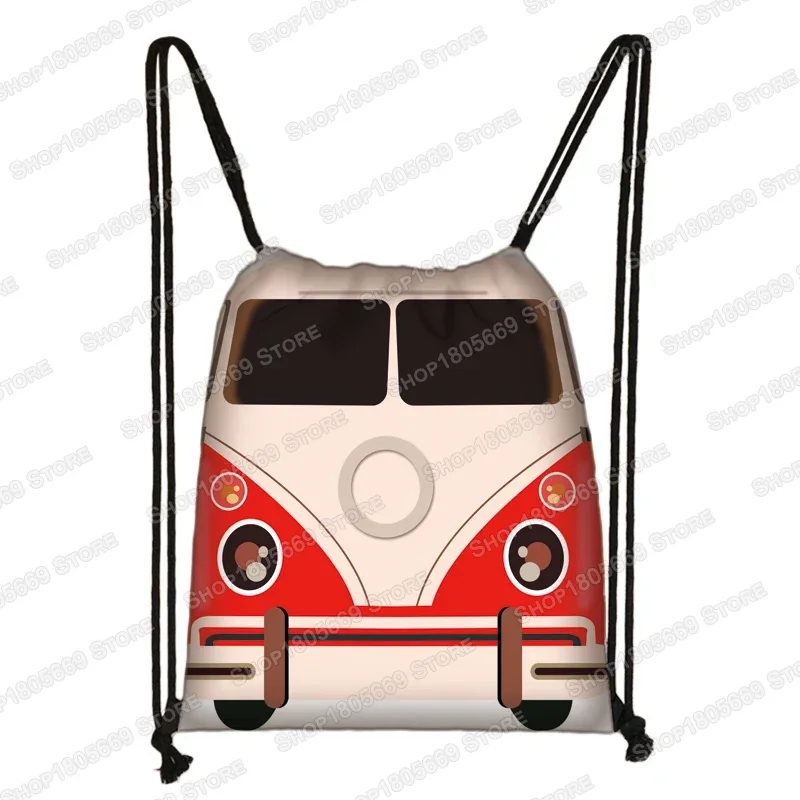 Cool Car / Van Print Drawstring Bag Women Men Travel Bags Teenager Fashion Backpack Ladies Storage Bags Kids Bookbag
