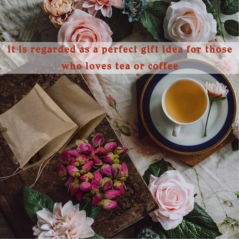 Чайный пакетик, 600 шт., одноразовые чайные фильтр-пакетики, натуральный материал, шнурок, чайный пакетик, пустой для листового чая (5x7 см)