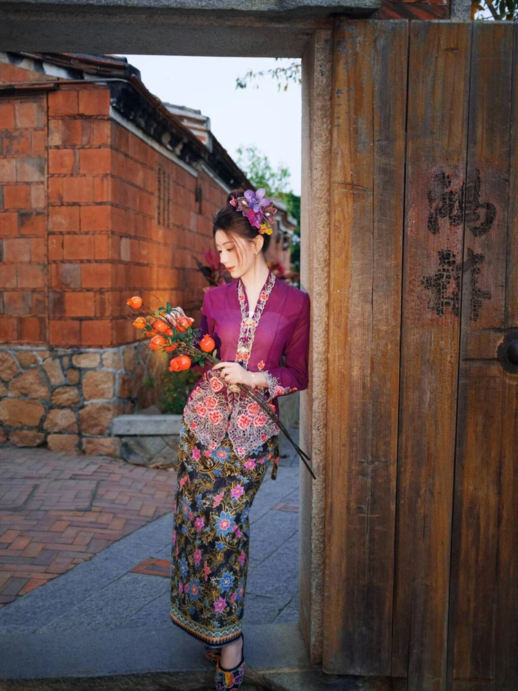 

New Ethnic Style Women's Clothing Set Heavy Embroidery Slimming Design Photography Costume Dama National Fashion Trend