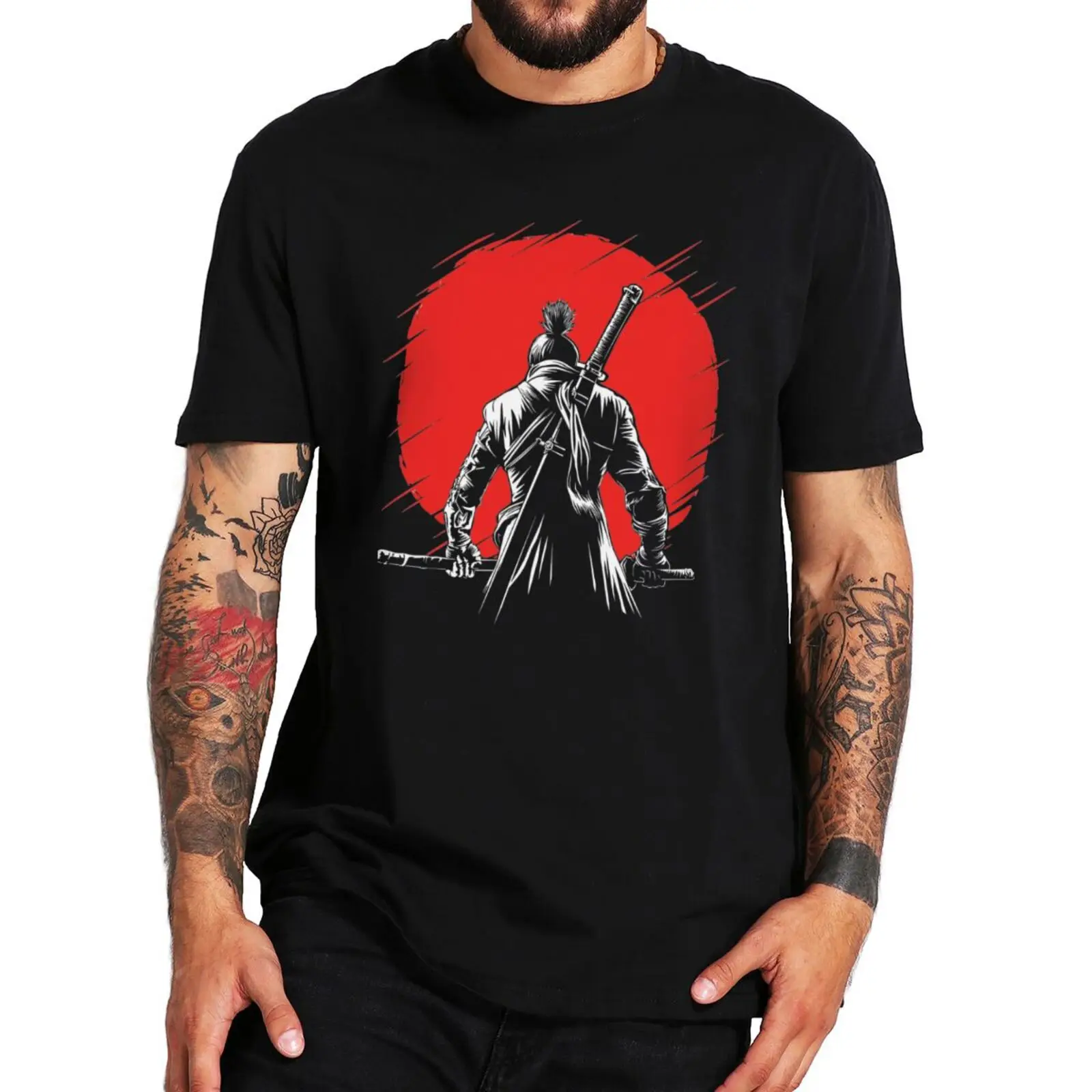 Sekiro Shadows Die Twice T Shirt Action Adventure Game Fans Classic Tshirt One-armed Wolf Red Sun 2 Classic Cotton T-Shirt