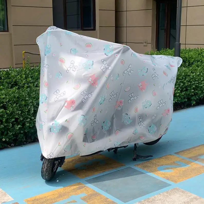 Waterproof Cover for Electric Bike Transparent Waterproof Dustproof and Dirt-resistant Motorcycle Thickened Cartoon Cover