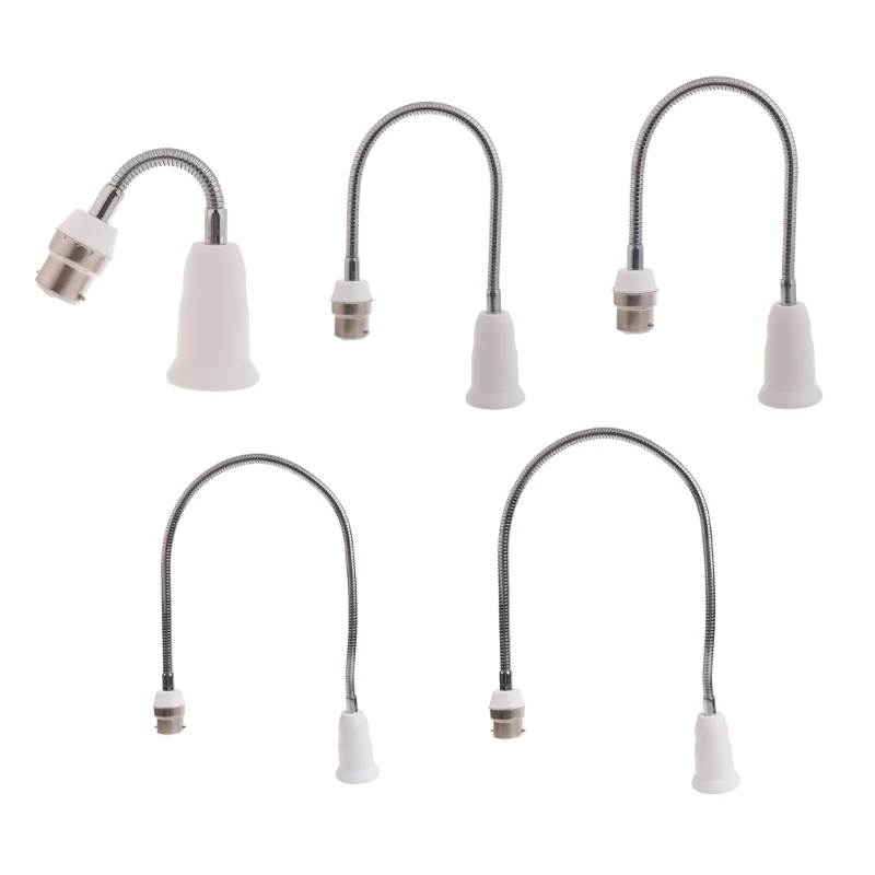 

B22 to E27 Extension Socket Extender Adapter Flexible Extension, All-Directional Adjustable Standard Light Bulb Socket