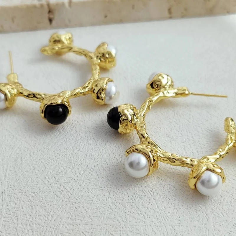 

Big High-end Original Beaded Earrings, New Exaggerated Design, Niche Silver Needle Earrings, Earrings, Temperament