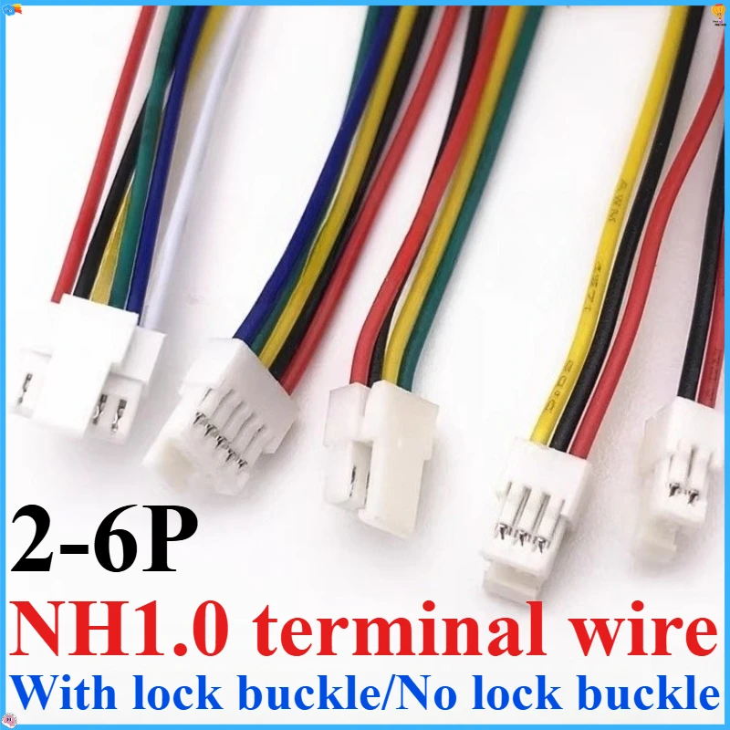 10Pcs/Lot NH1.0 with Lock Buckle Connector NH 1.0mm Pitch single head 2P/3P/4P/5P/6P wire length 10/20/30cm 30AWG electron wire