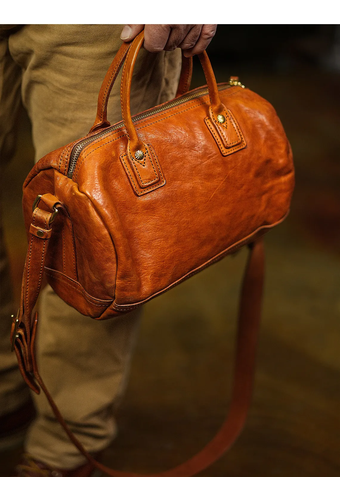PNDME einfache Vintage-Hochwertige Herrenhandtasche aus erstklassigem Rindsleder für Wochenend-, Alltags- und Partyzwecke, luxuriöse Echtleder-Umhängetasche – Detail 5