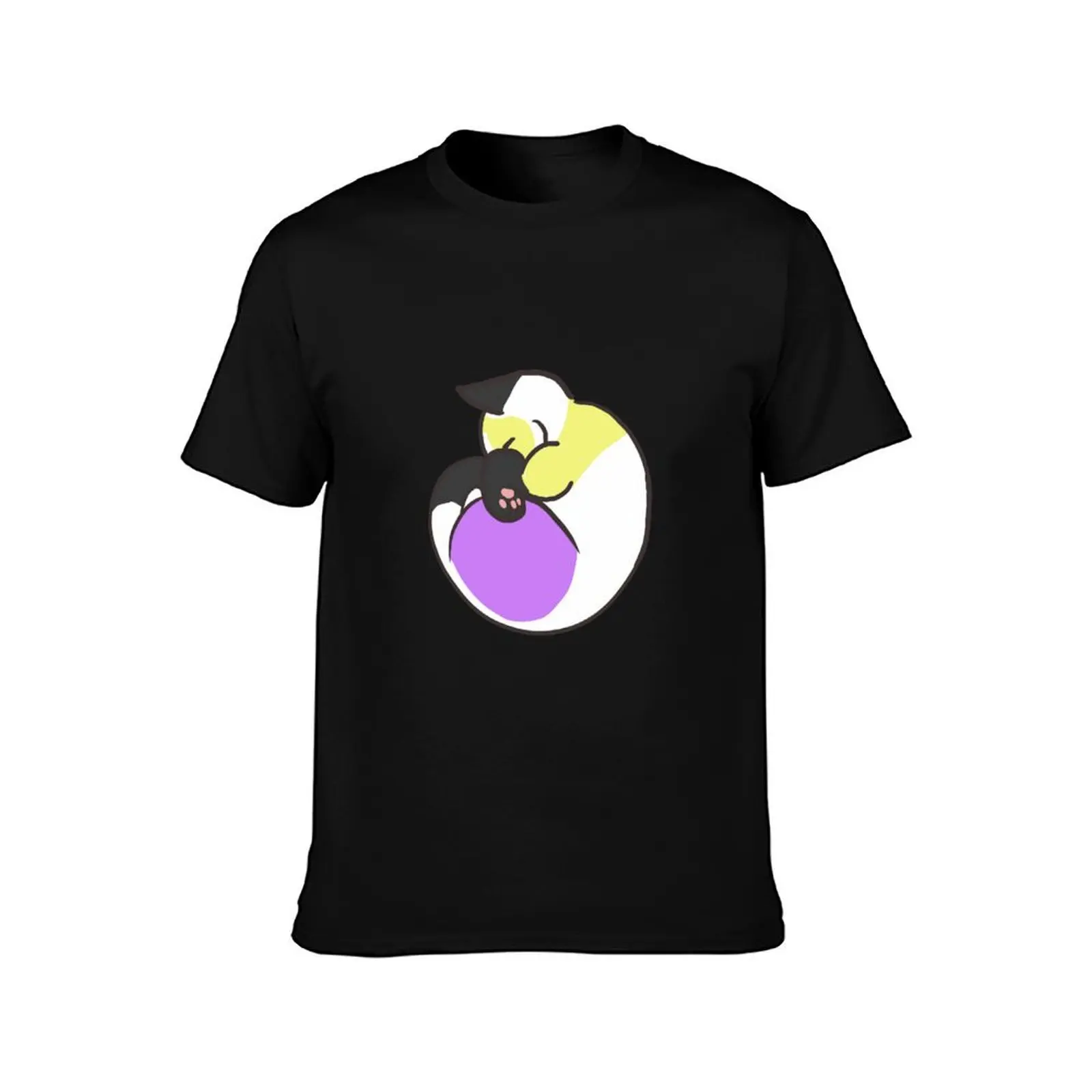 Nonbinary pride - Sleepy Kitty T-Shirt t shirt man casual T-Shirt