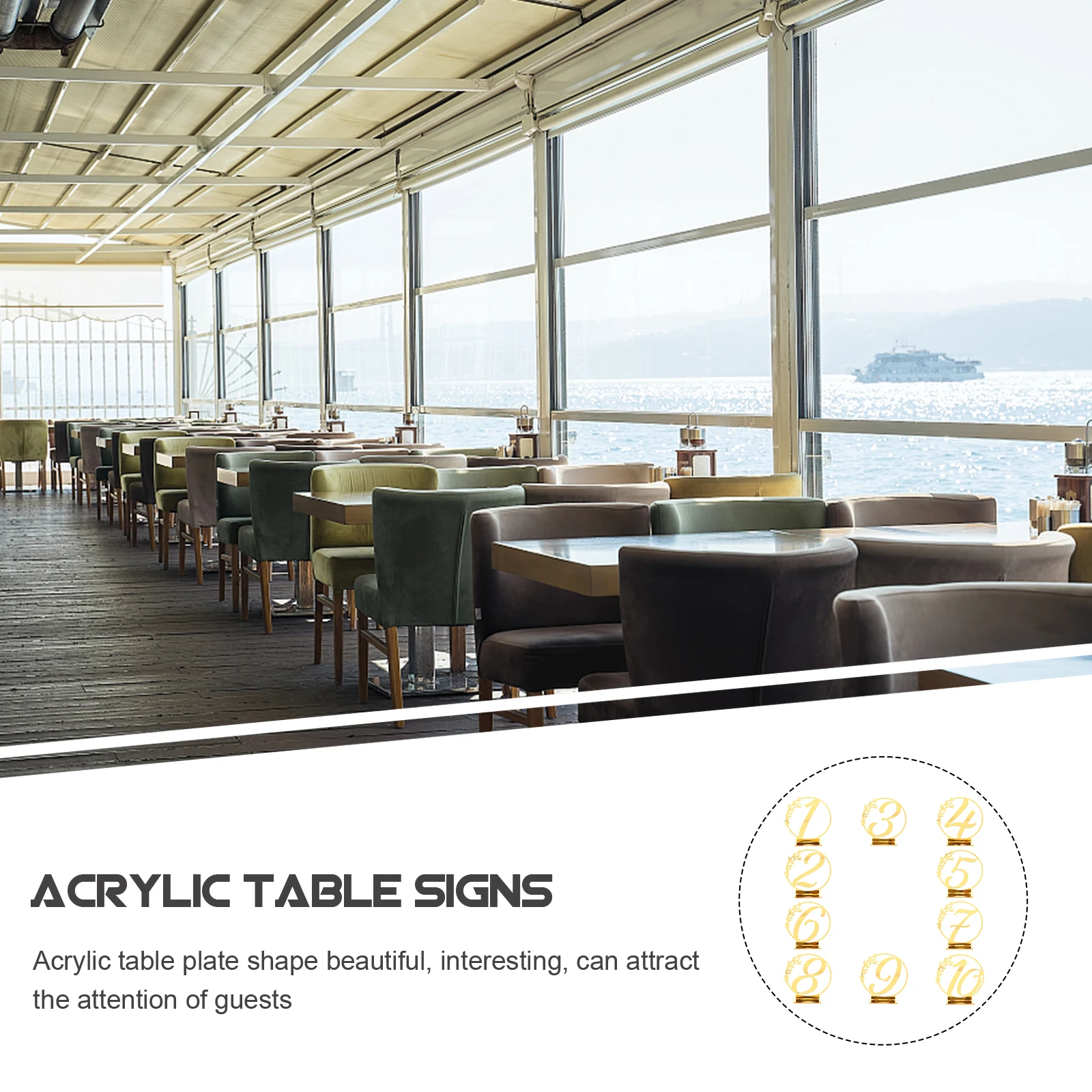 

10pcs Acrylic Table Numbers For Wedding Banquet Desk Sign Reserved Seat Labels Place Cards Household Event Decoration Table