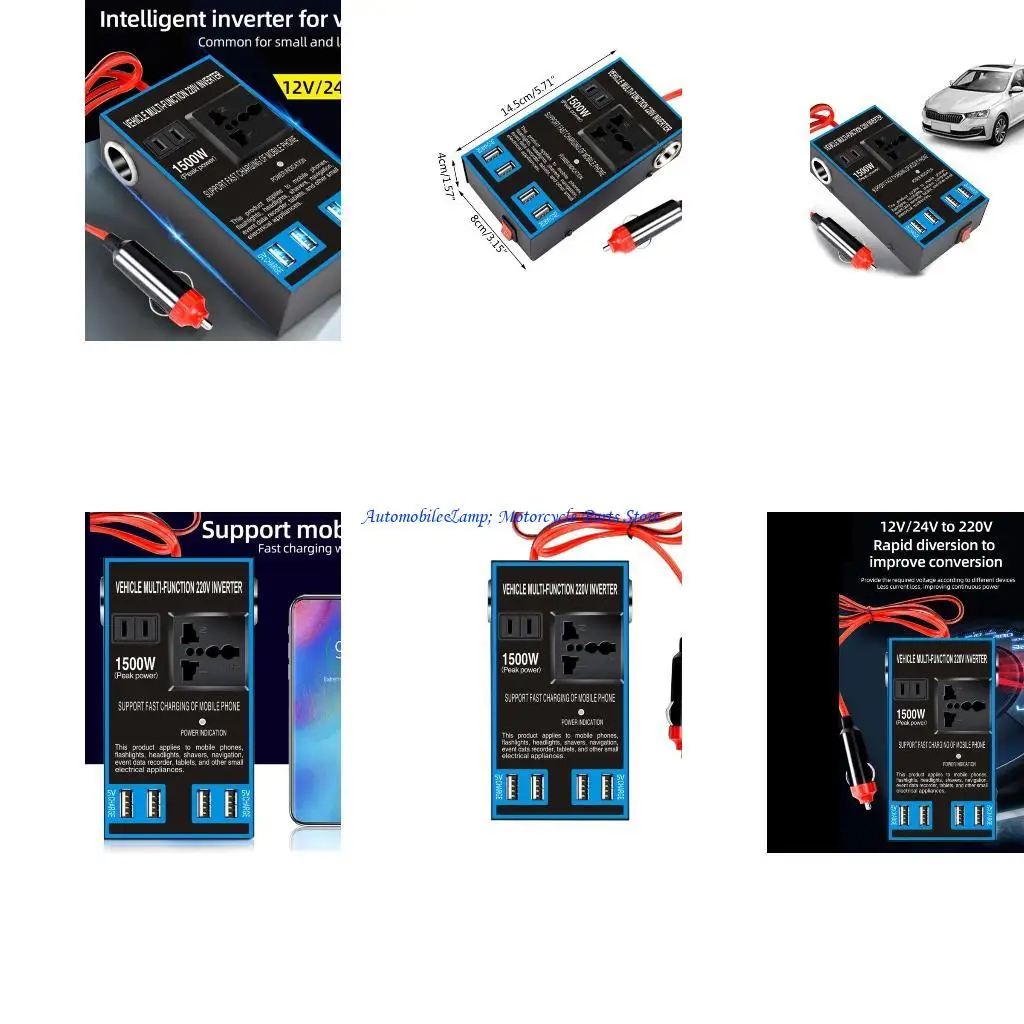 

H7BD Auto Power Inverter DC12V 24 В до AC220V Cocket Car Can Censuret Home USB -телефон зарядка порта Inverter ChargersAdapter