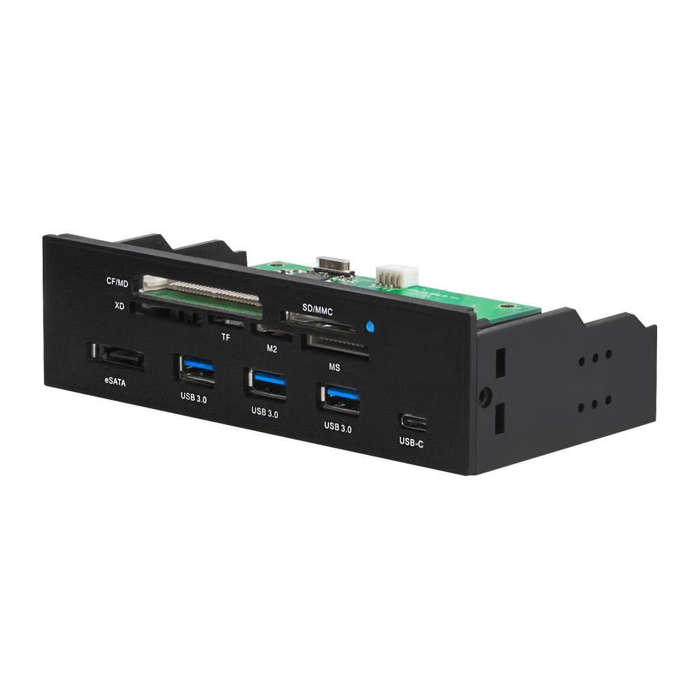 New 5.25 Inch PC Computer Front Panel All-in-1 Multifunction Card Reader with 3ports USB3.0, USB 3.1, ESATA ,Support CF Card