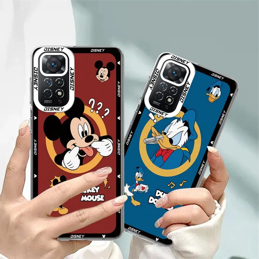 Disney Mickey Donald Duck Clear Soft Case for Xiaomi Redmi Note 11 12 Pro Plus 10 9T 10T 11S 8 Pro 9 Note 10 11 12s Phone Cover