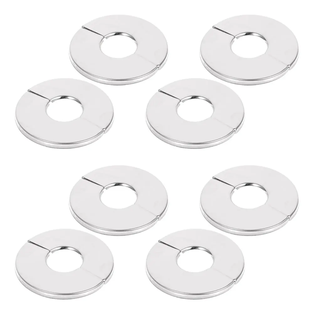 

8Pcs Plumbing Covers Plates Stainless Steel Round Pipe Wall Flange Decorative Covers for 24mm Pipes Bathroom Kitchen Pipe Trim