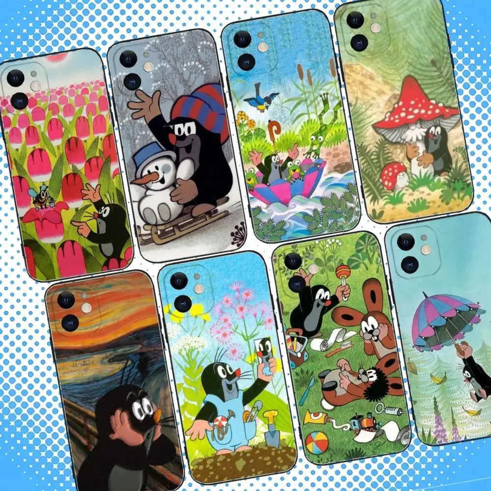 

L-Little Mole Phone Case For iPhone 17,16,15,14,13,12,11,Pro,Max,Plus,Air,X,XS,XR,SE,8,7,Mini,Soft Black Case