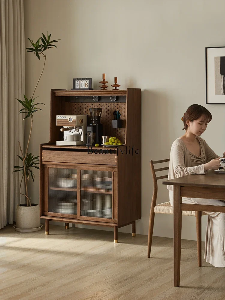 

yj5Nordic Solid Wood Sideboard Simple Retro Domestic Multi-Functional Restaurant Storage Organizer Side Cabinet