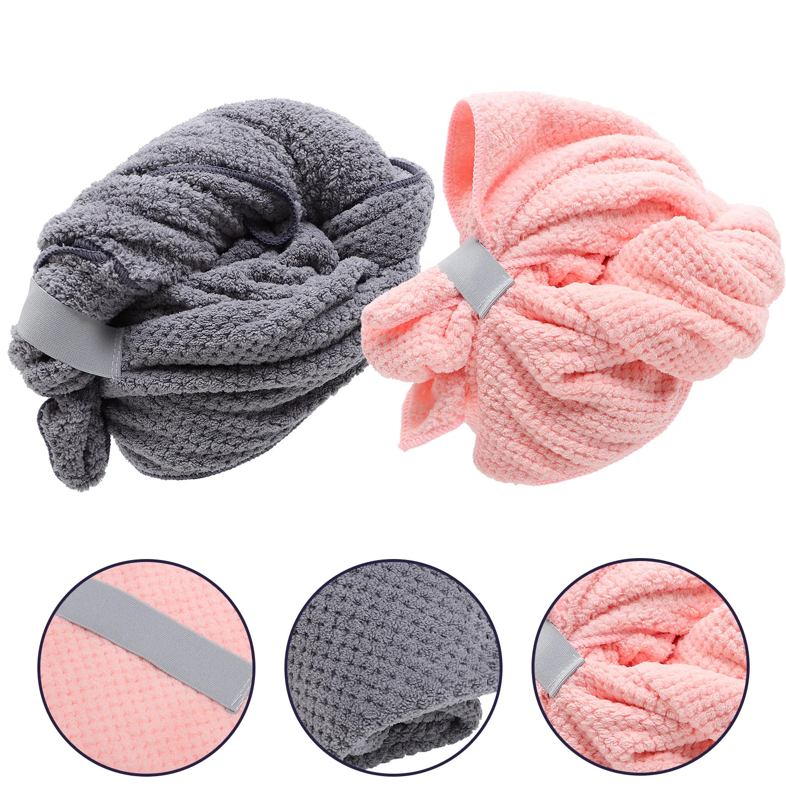 

2 Pcs Washcloths Towel Dry Hair Cap Shower Drying Hats Rapid Turban 10500X6000X050CM Caps Absorbent Turbans for Wet