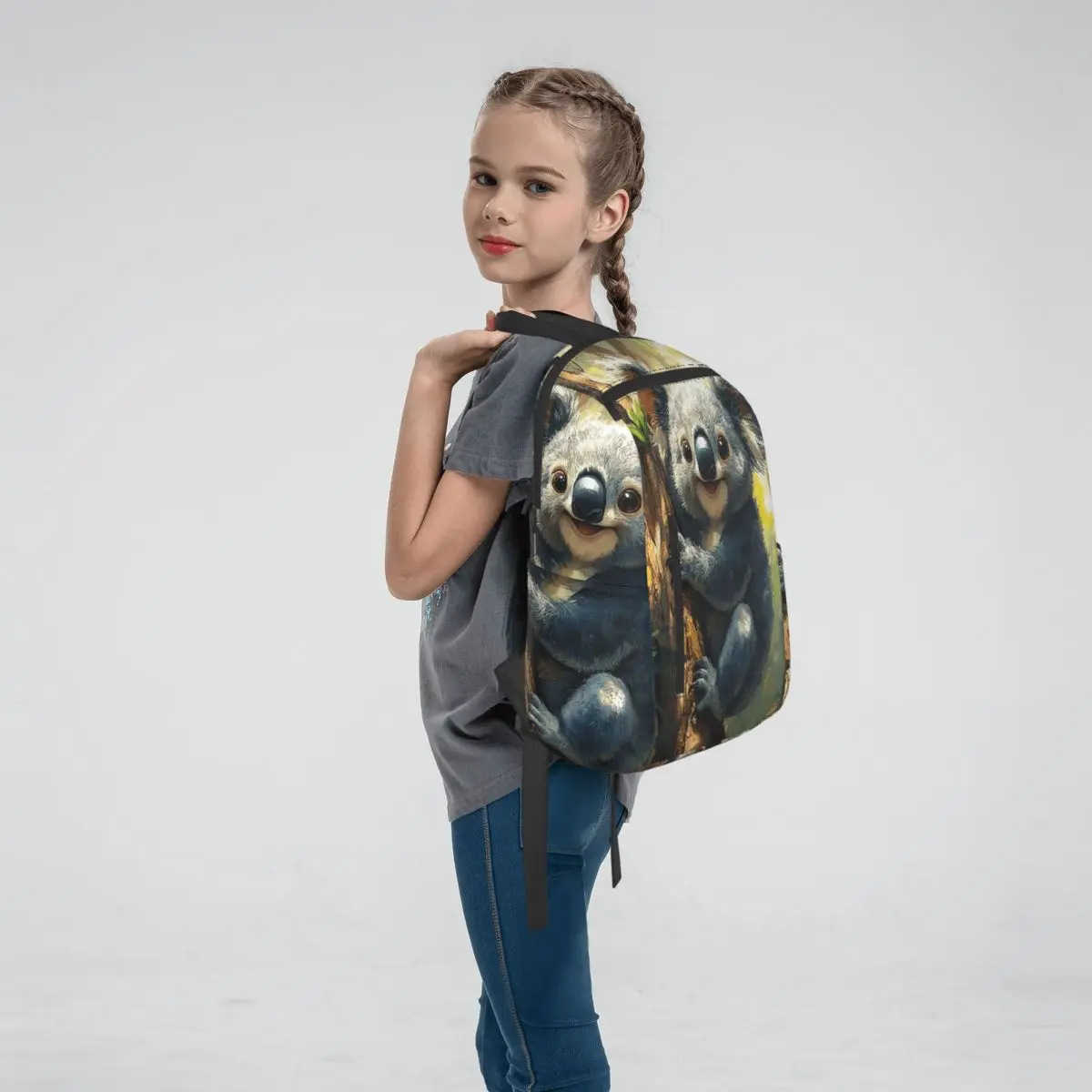 Baby Koala Bear Hug A Branch Backpack Daypack Children BookBag School Bag Shoulder Bags for Men Women
