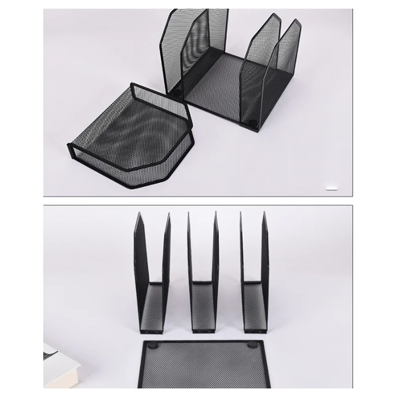 Top-Per scrivania Portadocumenti verticale per ufficio Organizzatore di cartelle di file in metallo a 7 sezioni Selezionatore di documenti in rete per libri, raccoglitore