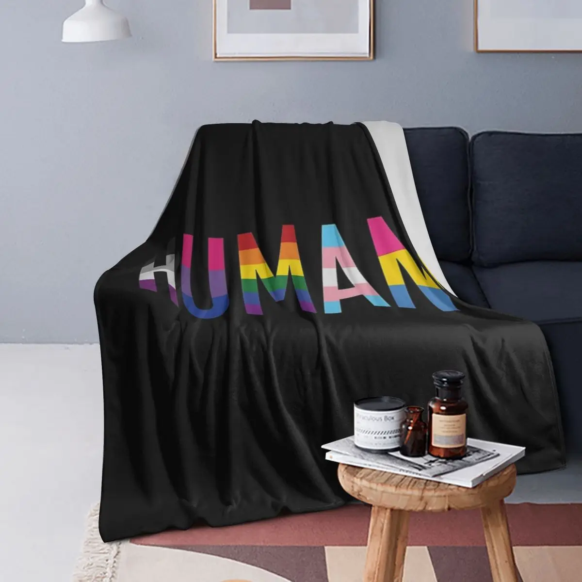 

Human, Various Queer Flags Blankets Soft Warm Flannel Throw Blanket Cover for Bed Living room Picnic Travel Home Sofa