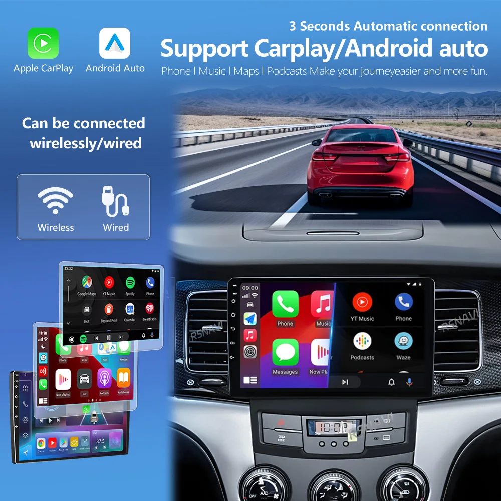 Android 16 Carplay Car Radio Multimedia For SsangYong Korando 3 Actyon 2 2010 - 2013 Head Unit BT GPS Video DVD Autoradio Stereo