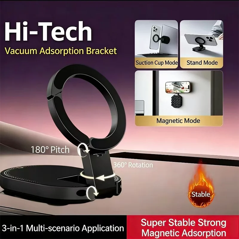 

Suction Phone Mount 360 Degree Rotating Magnetic Phone Mount Portable Stand Holder for Auto Taxi Gym Navigation Travel Daily