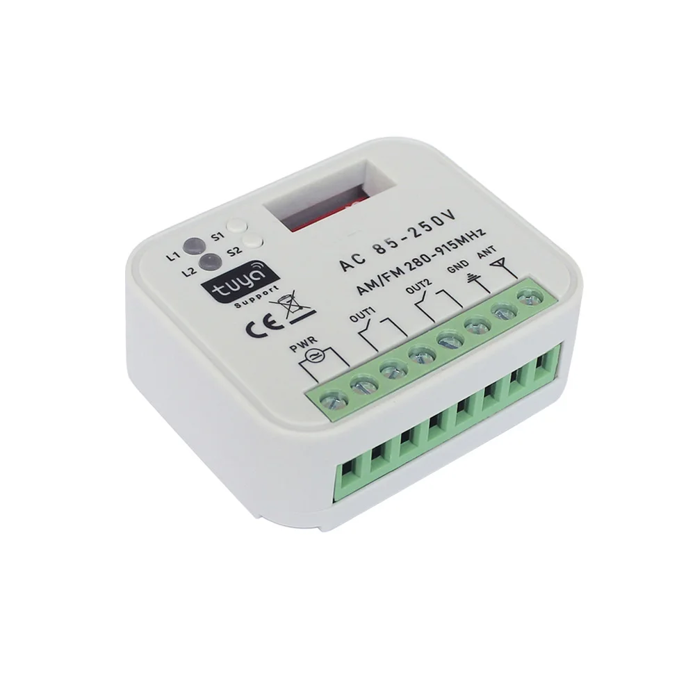 Tuya Wifi 3PCS Garage Tor Tür Empfänger 2CH 280-915MHz Rolling & Festcode Garage Tür Fernbedienung
