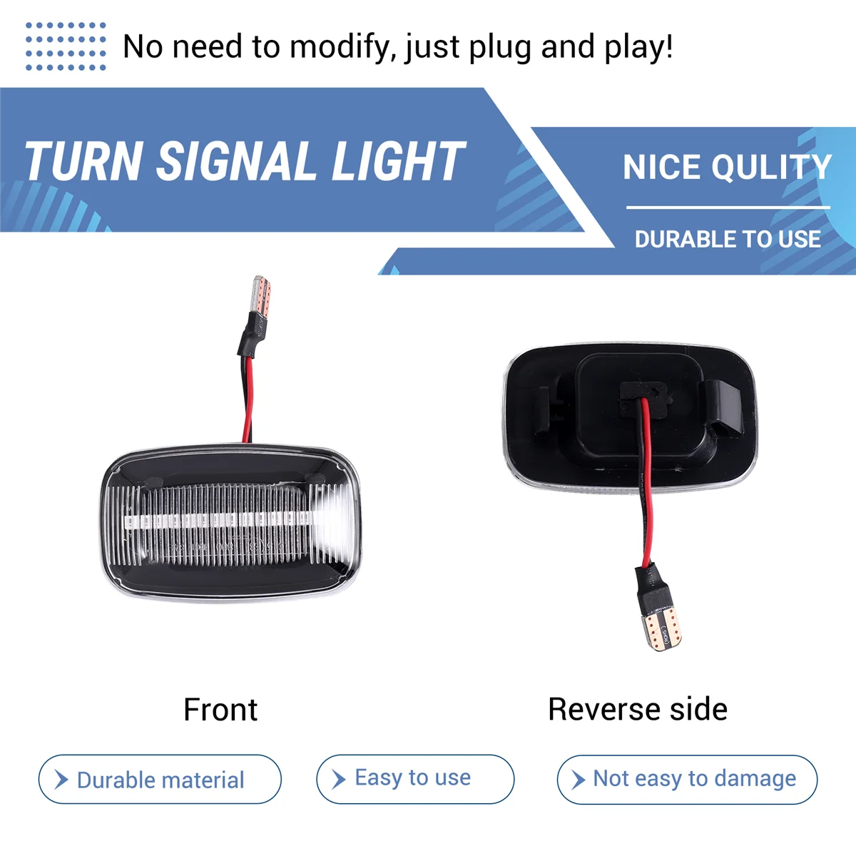 Classic 2Pcs Car Dynamic LED Side Marker Light Turn Signal Light for Toyota Land Cruiser 70 80 100 Series