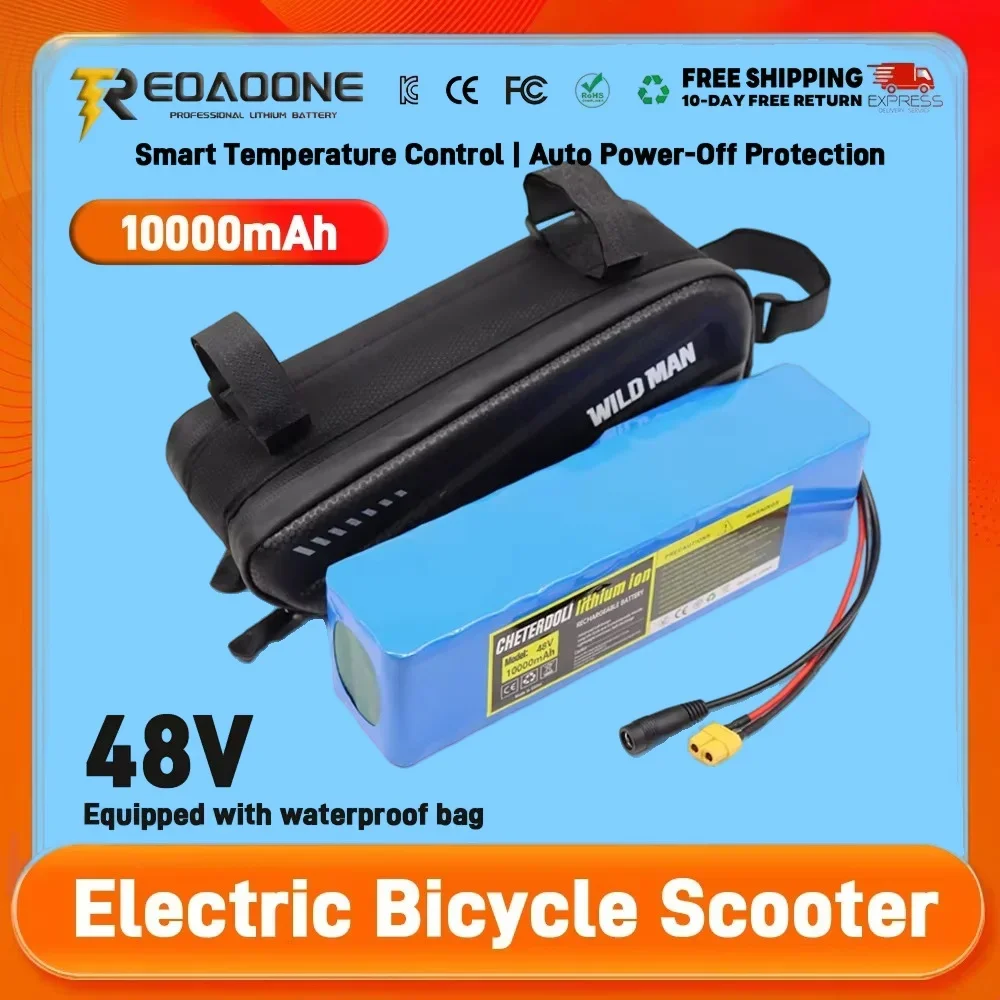

36V/48V 12Ah (10S3P/13S3P) Rechargeable Lithium Battery Pack with Waterproof Bag for 500W Electric Vehicle/Scooter.