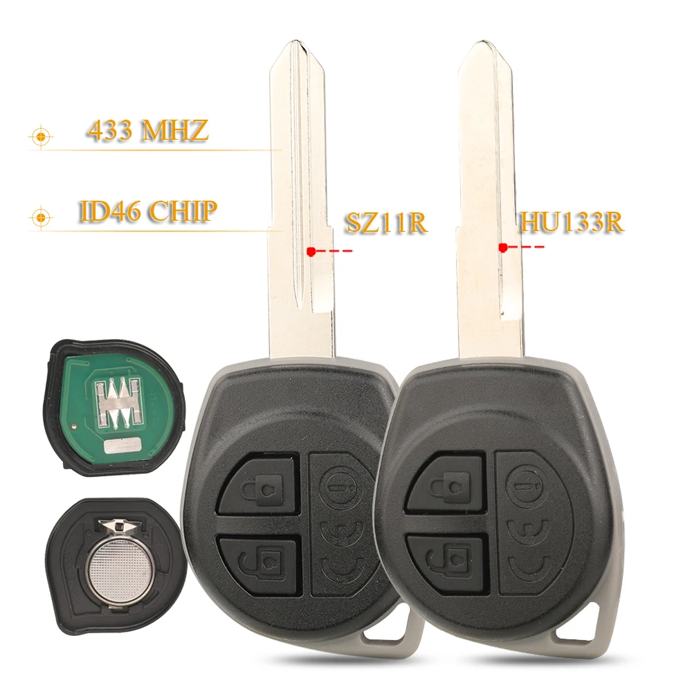 Jingyuqin 2-Tasten 433MHz ID46 Chip Ersatz-Fernbedienungsschlüssel für Suzuki Ertiga TH 2013 für Swift 2011 2016 SZ11R HU113R Klinge