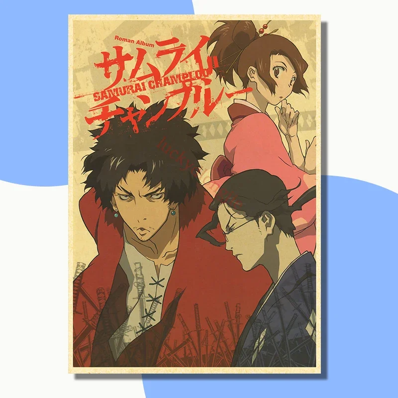 Anime Samurai Champloo Poster Anime Room Decor Painting Vintage Kraft Paper Home Living Wall Stickers Art Painting No Frame