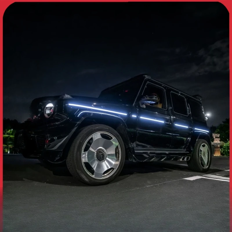 

Подходит для Mercedes-Benz W464 G-класса G350 G400 G500 G550 G63, светящаяся лента на поясную линию кузова.