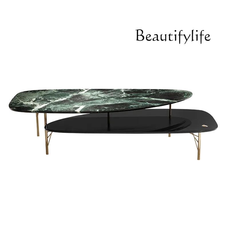 

LJYFTavolino da caffè creativo di design postmoderno di lusso leggero a forma speciale, mobili da soggiorno in pietra verde