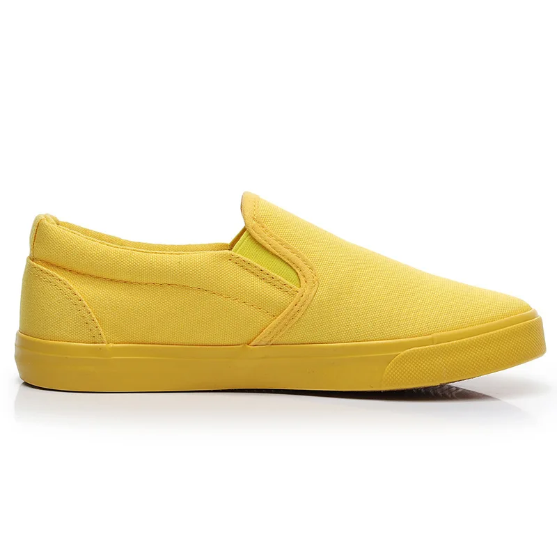 2023 Men and Women Breathable Canvas Casual Shoes Student Loafers Shoes Unisex Fashion Flat Sneaker Orange Yellow Green Footwear