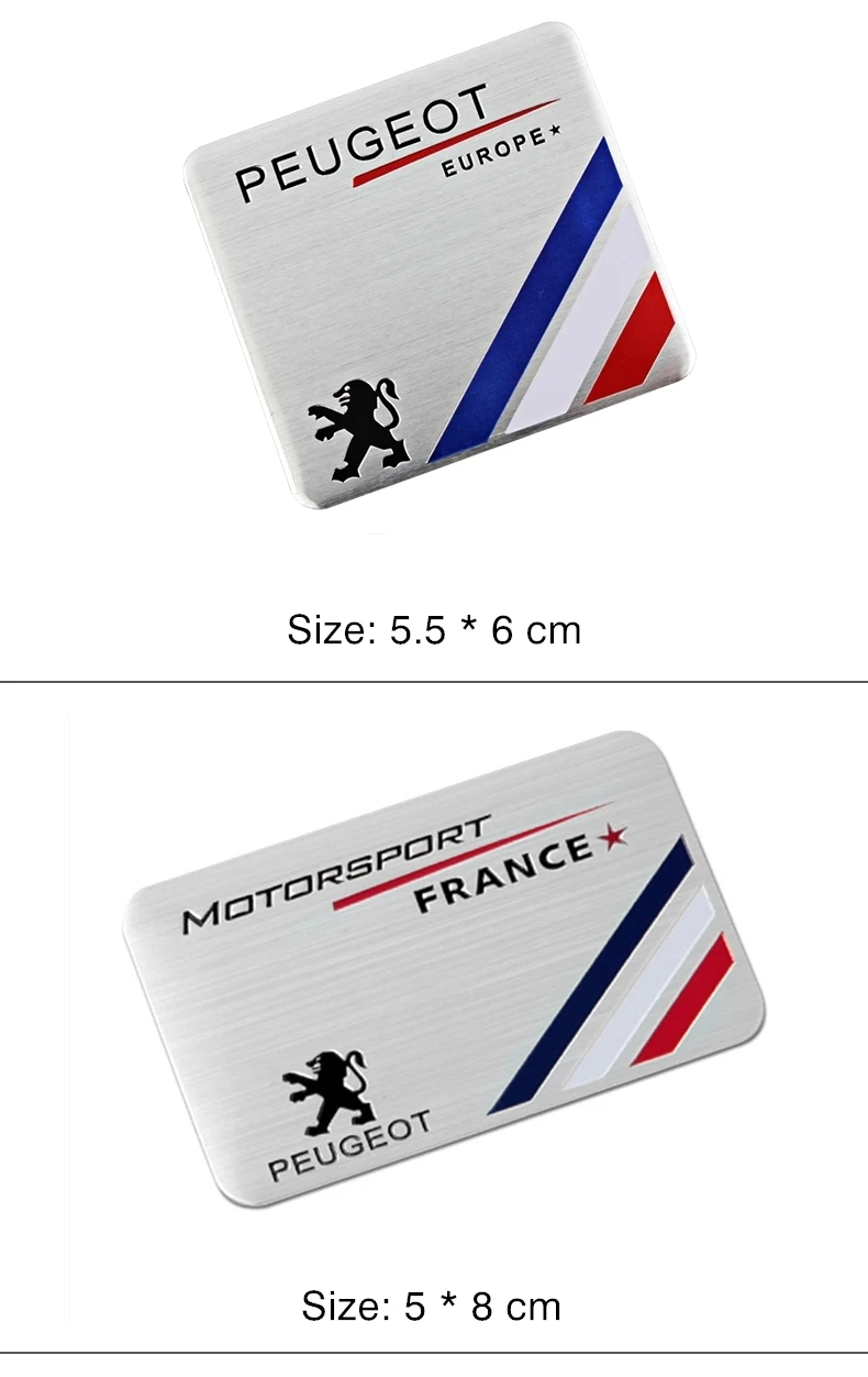 Auto-Styling-Aufkleber 3D Aluminium Heck-Emblem Abzeichen Karosserie-Dekor für Peugeot 408 4008 308 3008 Rifter 5008 508 2008 208 301 RCZ 407 – Detail 5
