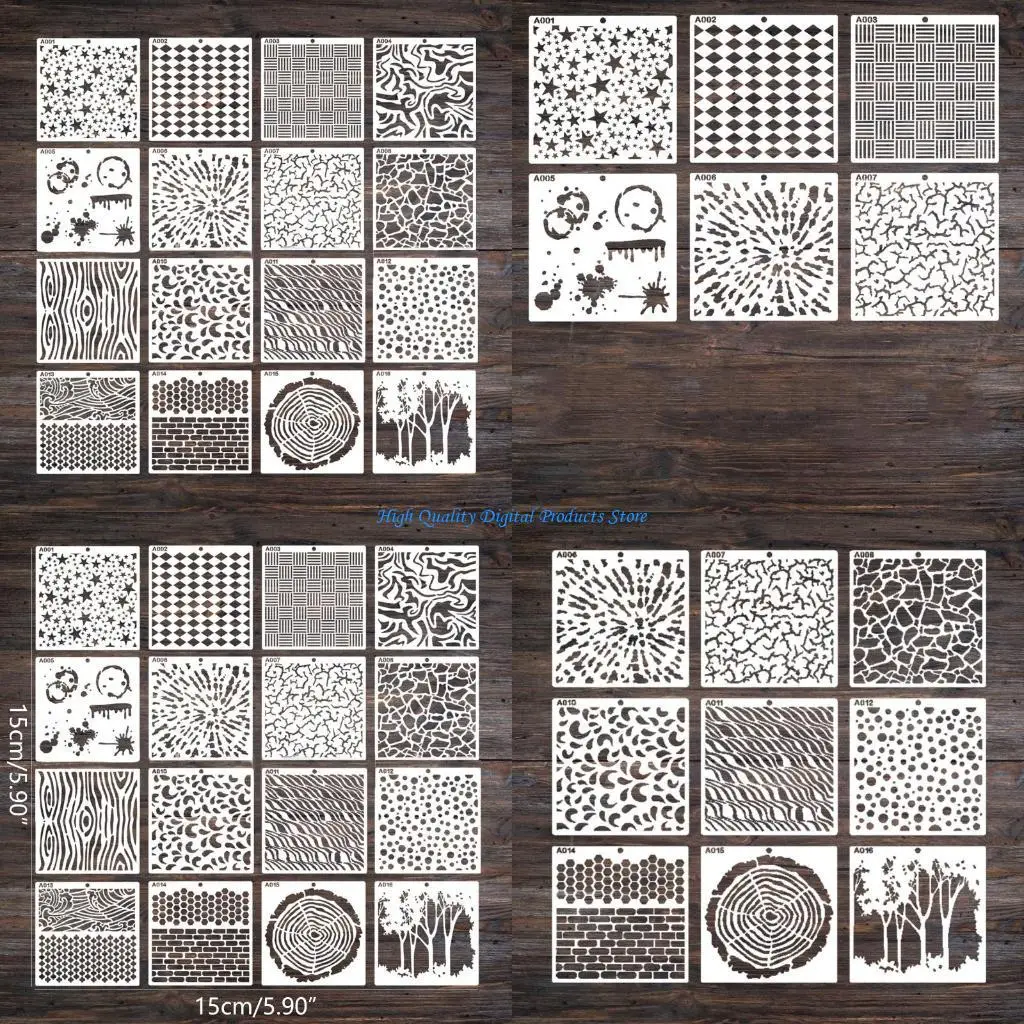 

U2JE Geometric Drawing Graffiti Stencils for DIY Crafts Room Wall Decoration