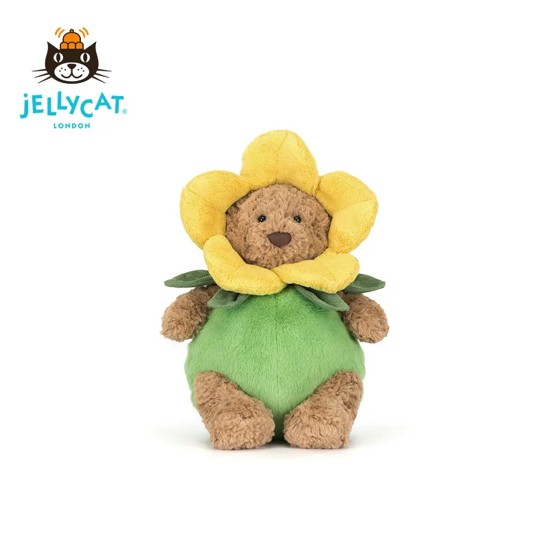 

Оригинальный плюшевый медведь Jellycat Bartholomew из Великобритании в наряде «Нарцисс», супермягкая плюшевая игрушка, кукла-подсолнух, подарок