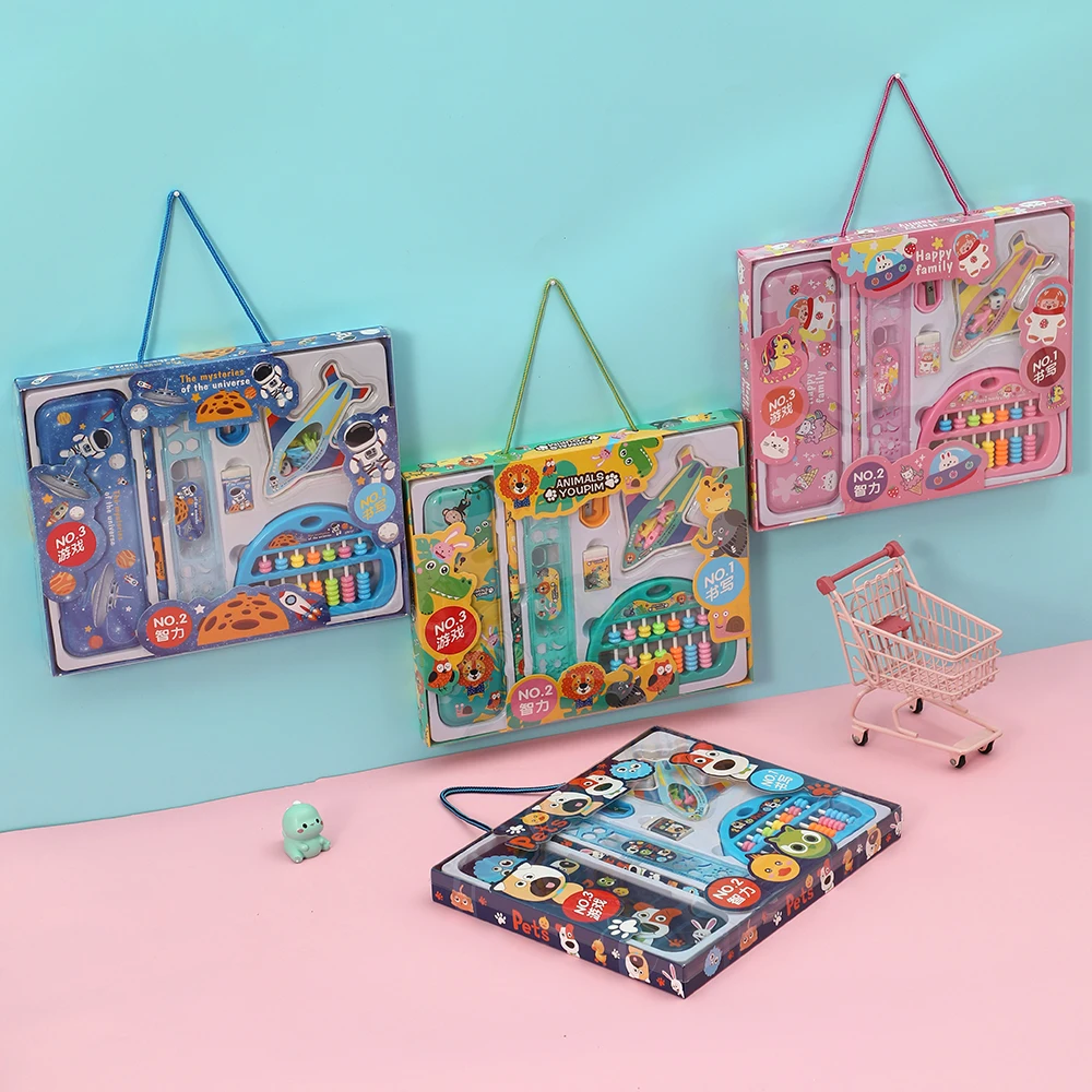 Gifts Set Stationery For Kid Birthday Kawaii Cartoon Designs School Office Supplies Students Study Tool Children Toys Gifts Box