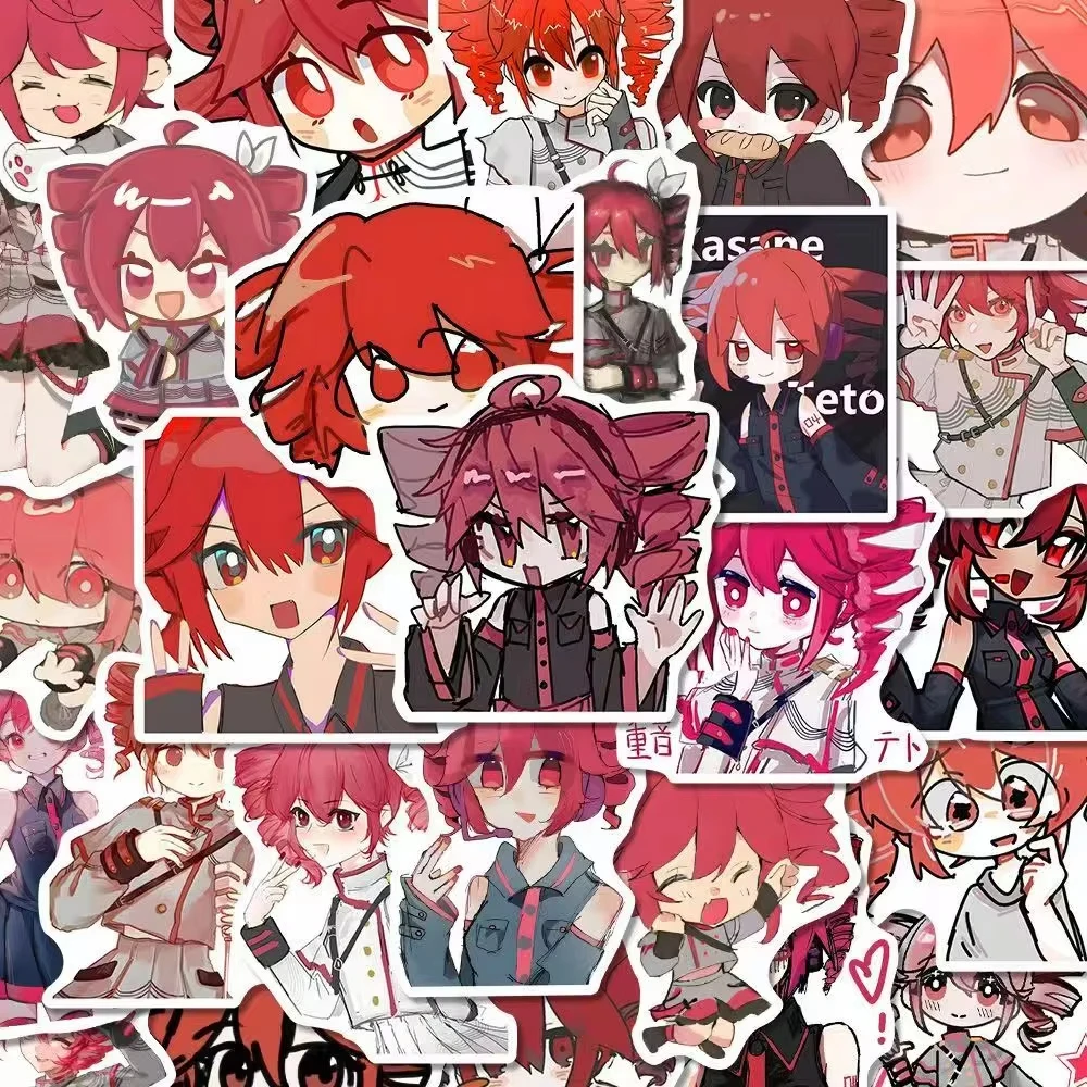 60 Pegatinas de Kasane Teto, Figuras de Anime, Manga, Dibujos Animados, Kawaii, Impermeables, para Decorar Teléfonos, Diarios, Tazas y Accesorios