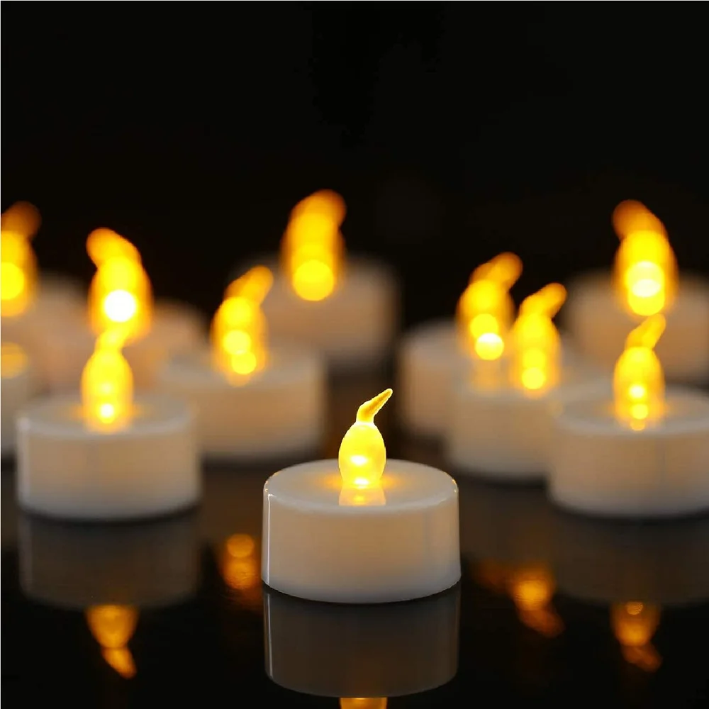 6 Yellow Led Decorative Electronic Candle + Toast Batteries