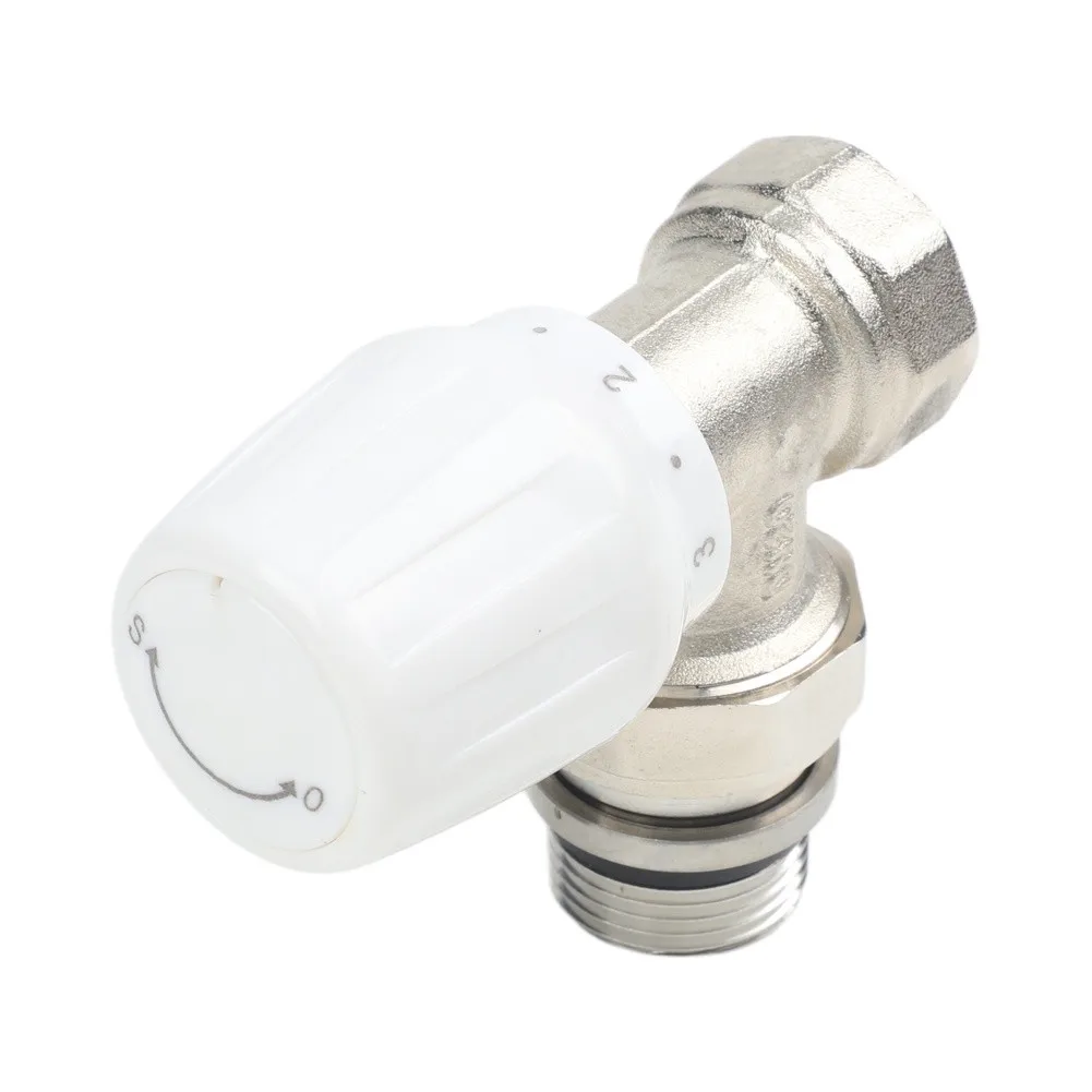 Manual Angle Temperature Control Valve 1/2 3/4 Inch Brass Radiator Regulating Heating System Home Improvement