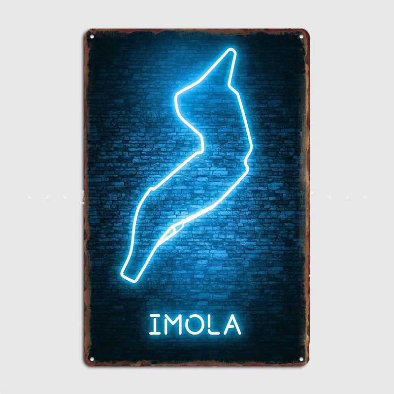 imola circuit Poster Metal Sign Custom Bar Room Decoration Bedroom Indoor Decor Home Wall Decor Posters