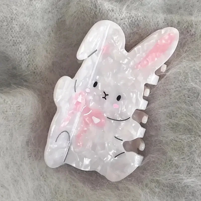 1pc Cute little rabbit hair clip; cartoon ponytail clip; cute back of the head hair clip; shark clip hair accessory image 3