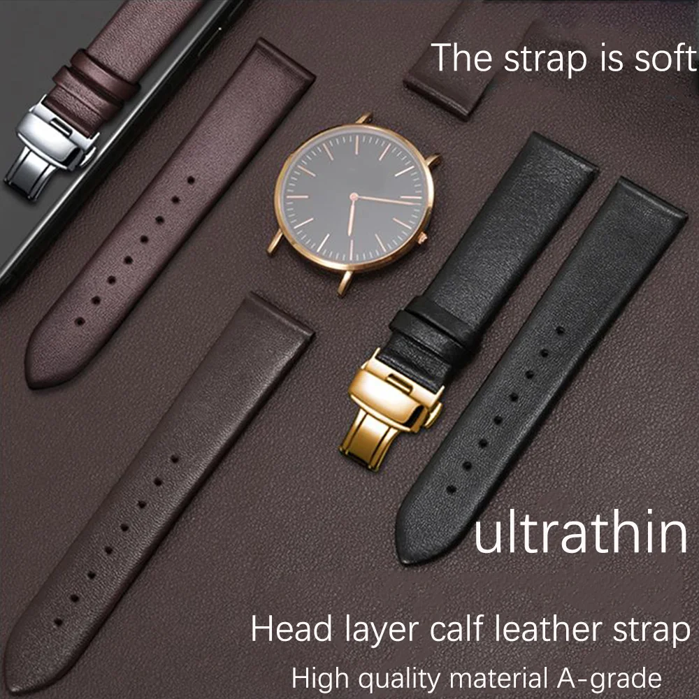 

Genuine Leather Watch Strap For Men And Women In Original Style FOR Certina Soft And Ultra-Thin Watch Chain Style And Color