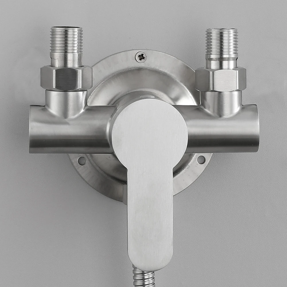 Stainless Steel Shower Faucet Hot And Cold Water Mixer G1/2inch Wall Mounted Metal Handle Shower Faucet Water Valve Faucet