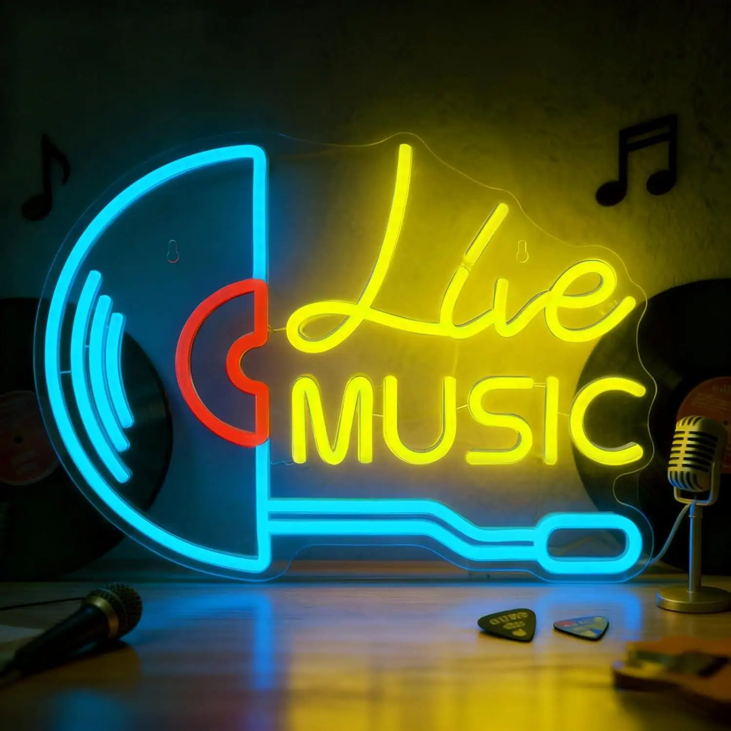 Live Music Neon USB Dimmable Neon Lights for Bar Man Cave Music Room Home Garage Studio Party Decoration Room Accessories Gifts